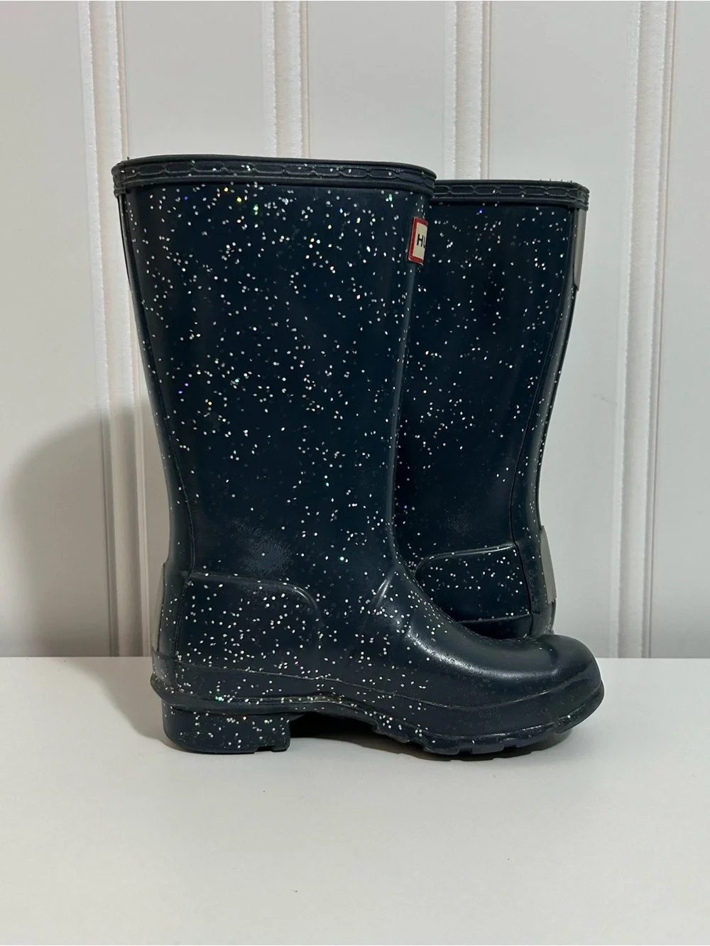 Hunter Kids Navy blue glitter Sparkle Rain Boots kids 1